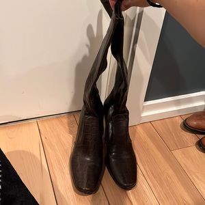 Franco Sarto boots faux leather brown. Super cute and lots of wear left.